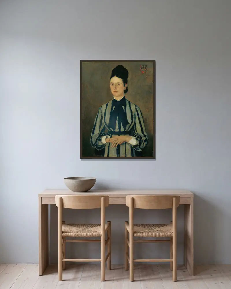 Rosine Fischler, grevinna Treuberg av Wilhelm Leibl inramad på en vägg