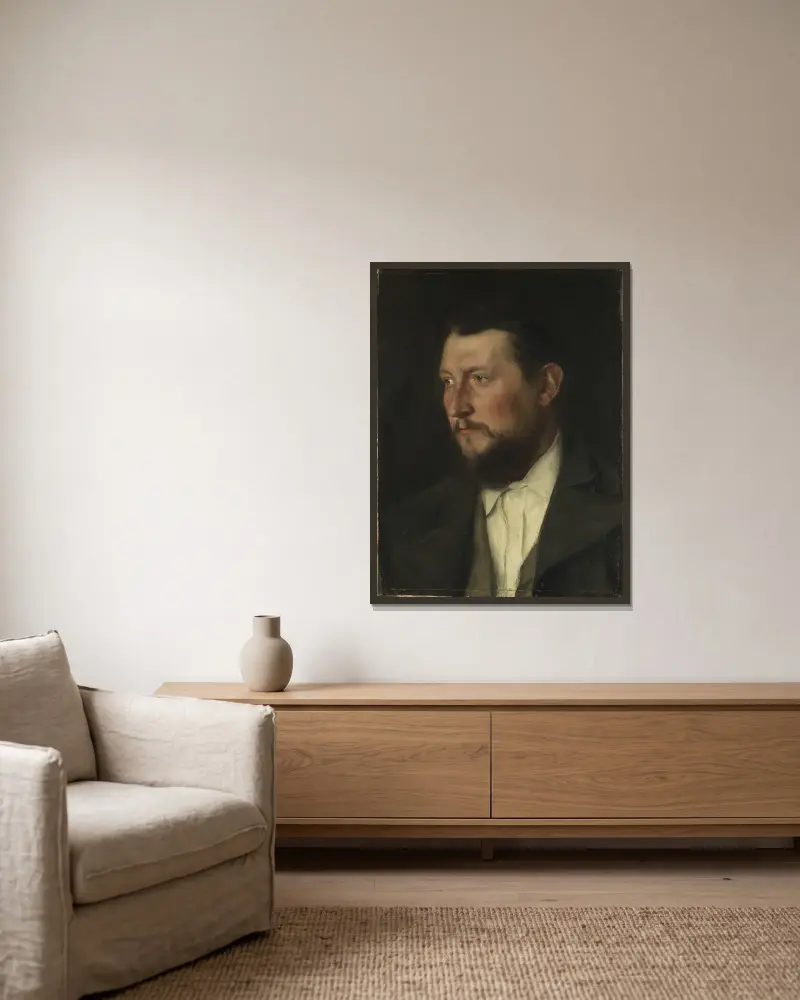 Der Chemiker J. Jais von Wilhelm Leibl gerahmt an einer Wand