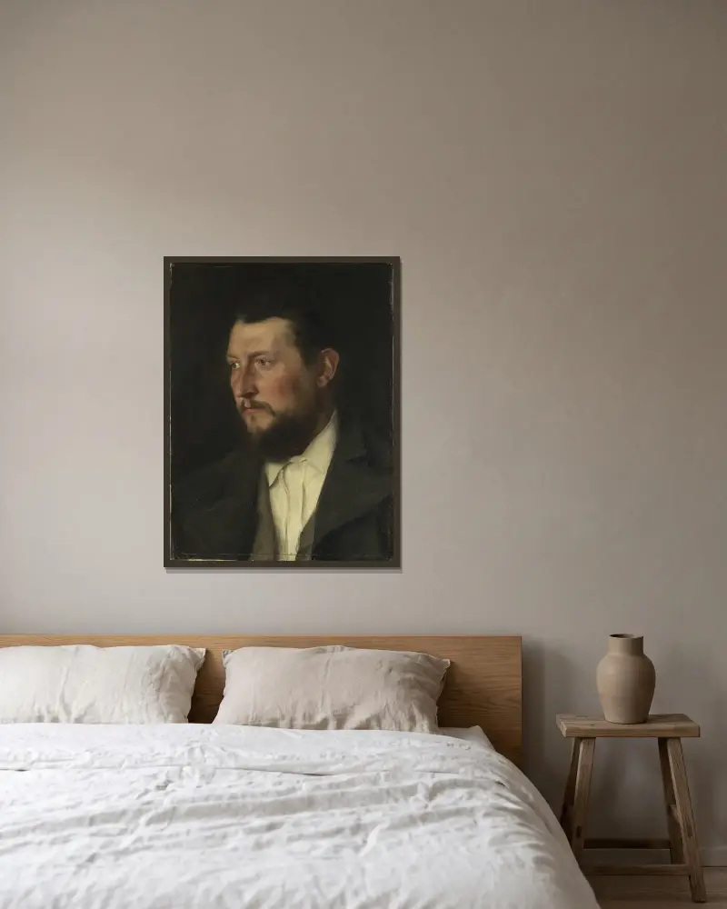 Der Chemiker J. Jais von Wilhelm Leibl gerahmt an einer Wand