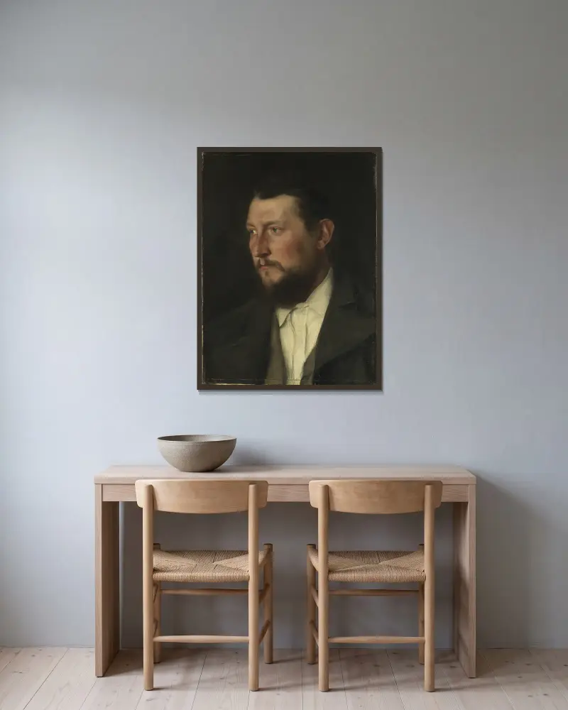Der Chemiker J. Jais von Wilhelm Leibl gerahmt an einer Wand