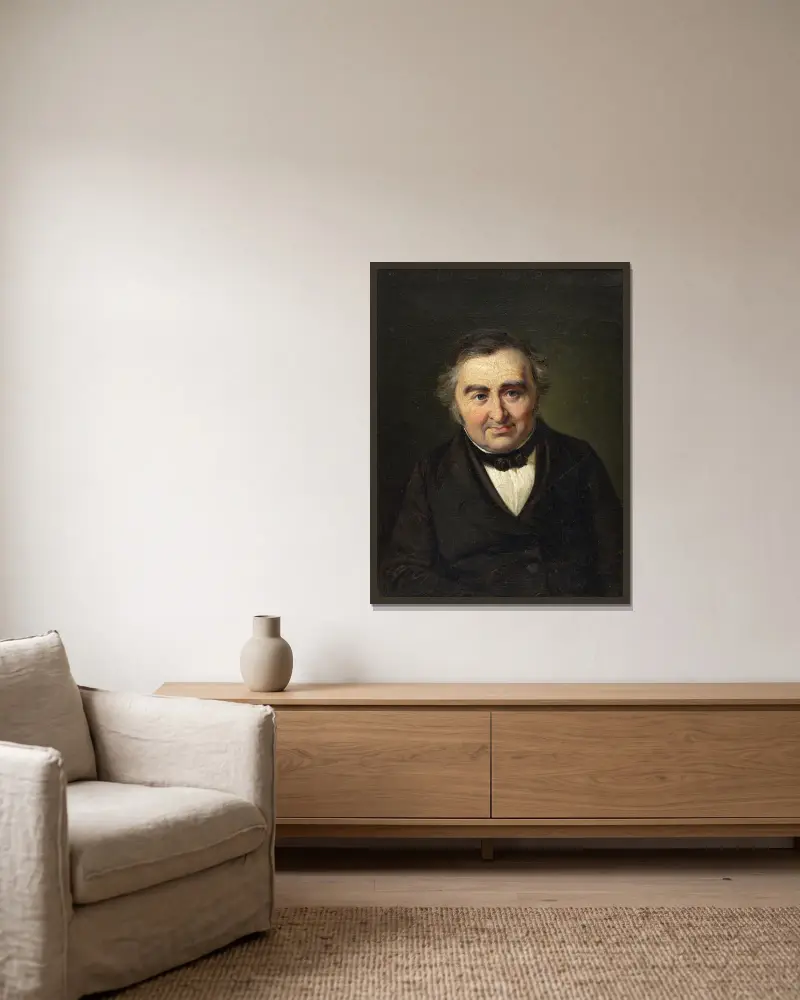Etatsrat M.L. Nathanson von Wilhelm Marstrand gerahmt an einer Wand