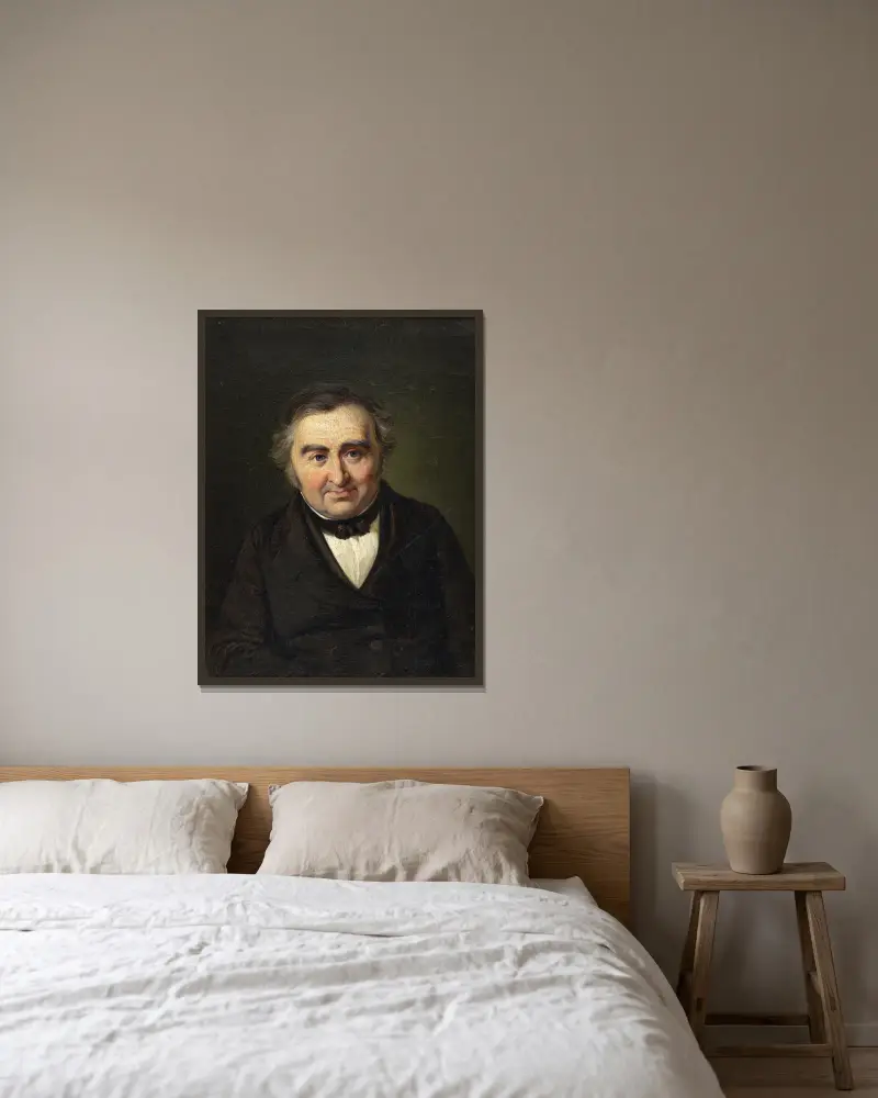 Etatsrat M.L. Nathanson von Wilhelm Marstrand gerahmt an einer Wand