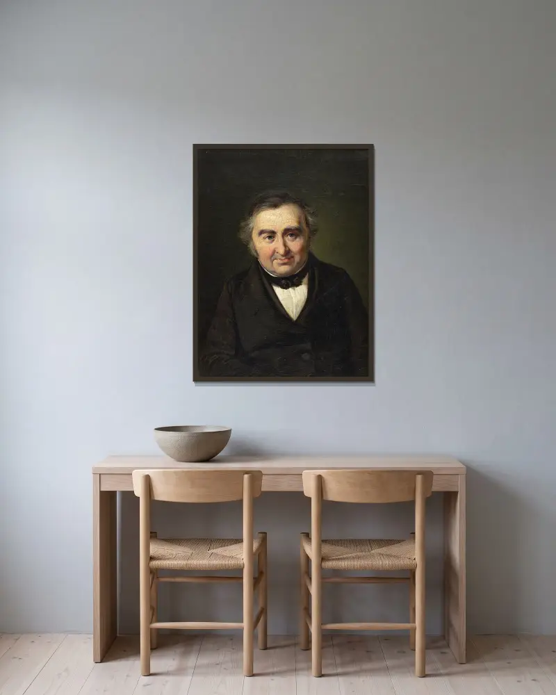 Etatsrat M.L. Nathanson von Wilhelm Marstrand gerahmt an einer Wand