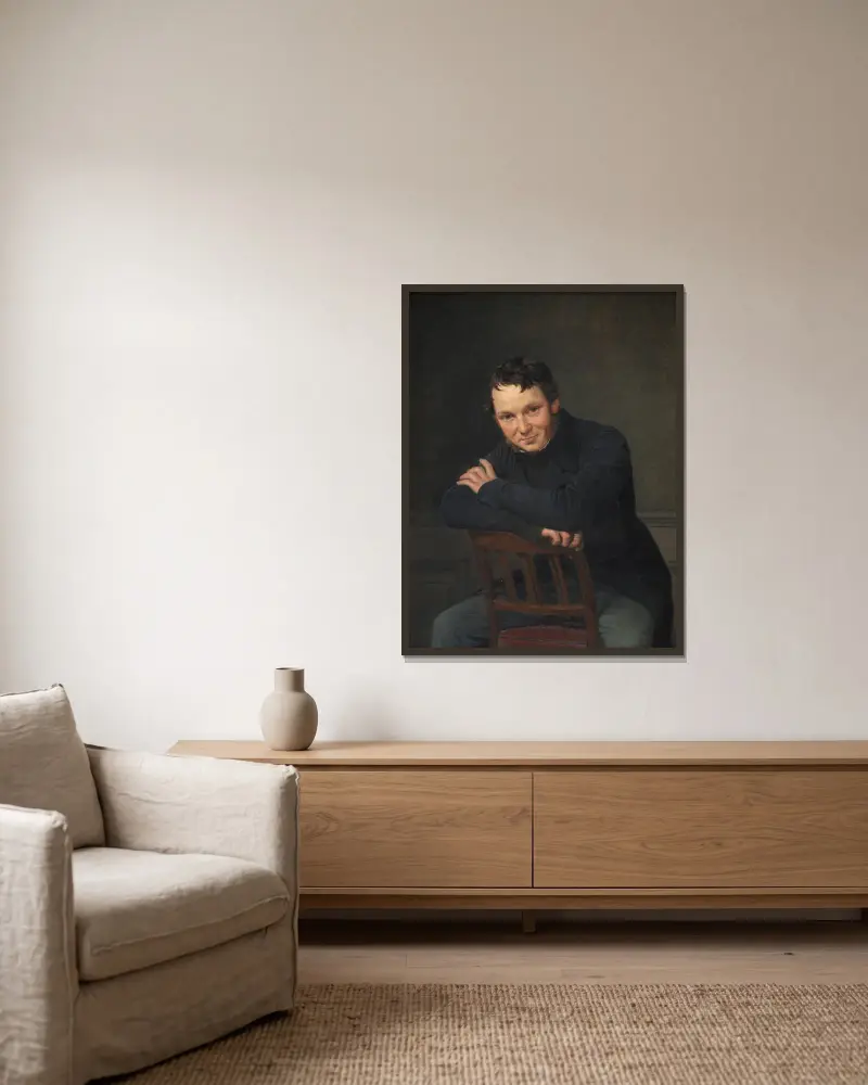 Gottlieb Bindesbøll, dansk arkitekt, Wilhelm Marstrand v rámu na stěně