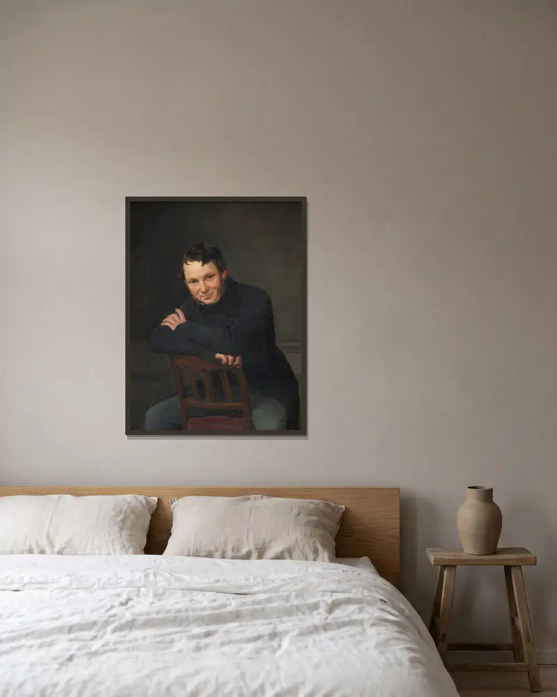 Gottlieb Bindesbøll, dansk arkitekt, Wilhelm Marstrand v rámu na stěně