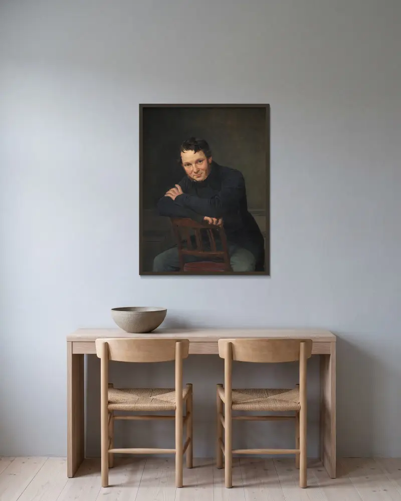 Gottlieb Bindesbøll, dansk arkitekt, Wilhelm Marstrand v rámu na stěně