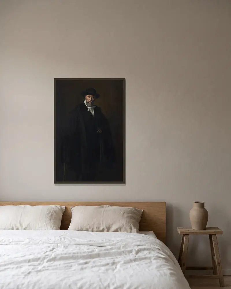 Portret malarza Constantina Hansena, Wilhelm Marstrand w ramie na ścianie