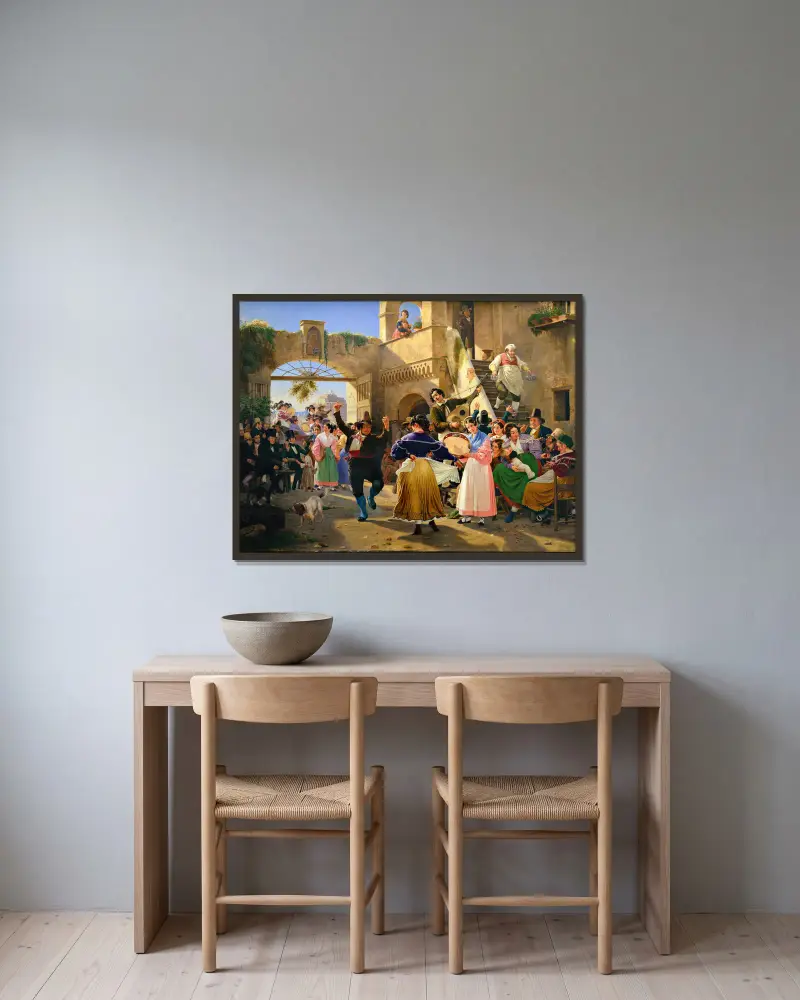 Römer versammelt zum Festmahl in einer Osteria von Wilhelm Marstrand gerahmt an einer Wand