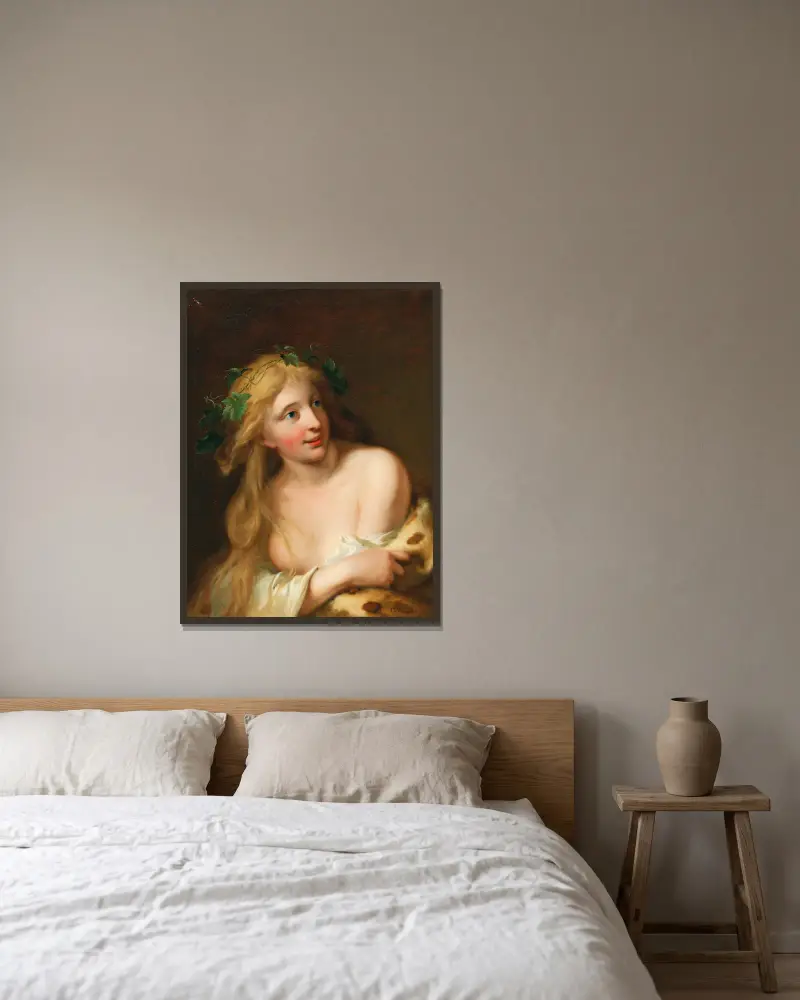 Eine Bacchantin von Johann Heinrich Wilhelm Tischbein gerahmt an einer Wand