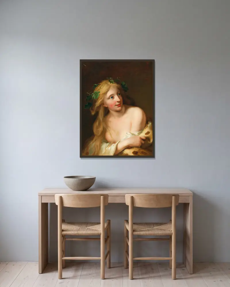 Eine Bacchantin von Johann Heinrich Wilhelm Tischbein gerahmt an einer Wand