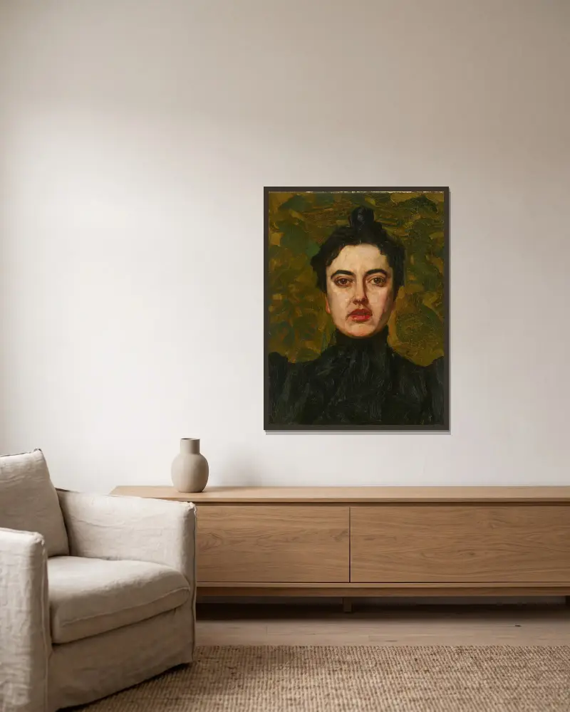 Alice Trübner von Wilhelm Trübner gerahmt an einer Wand