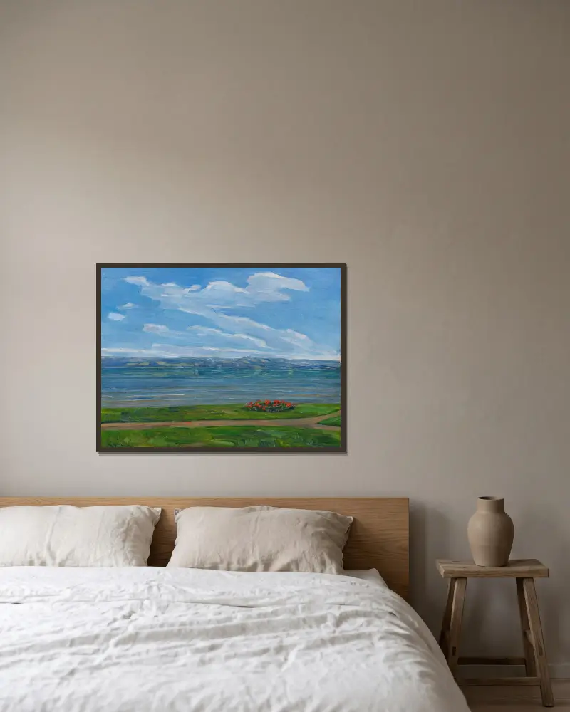 Aussichtsplatz am Starnberger See, 1911 – nr 2 av Wilhelm Trübner inramad på en vägg