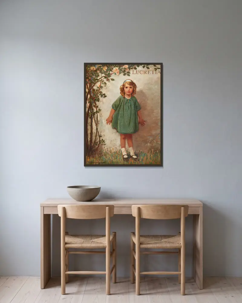 Lucretia von Jessie Willcox Smith gerahmt an einer Wand