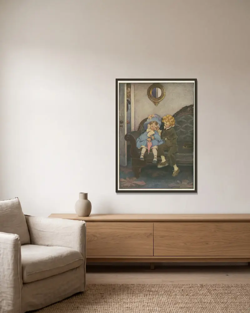 Uprchlý pár, Jessie Willcox Smith v rámu na stěně