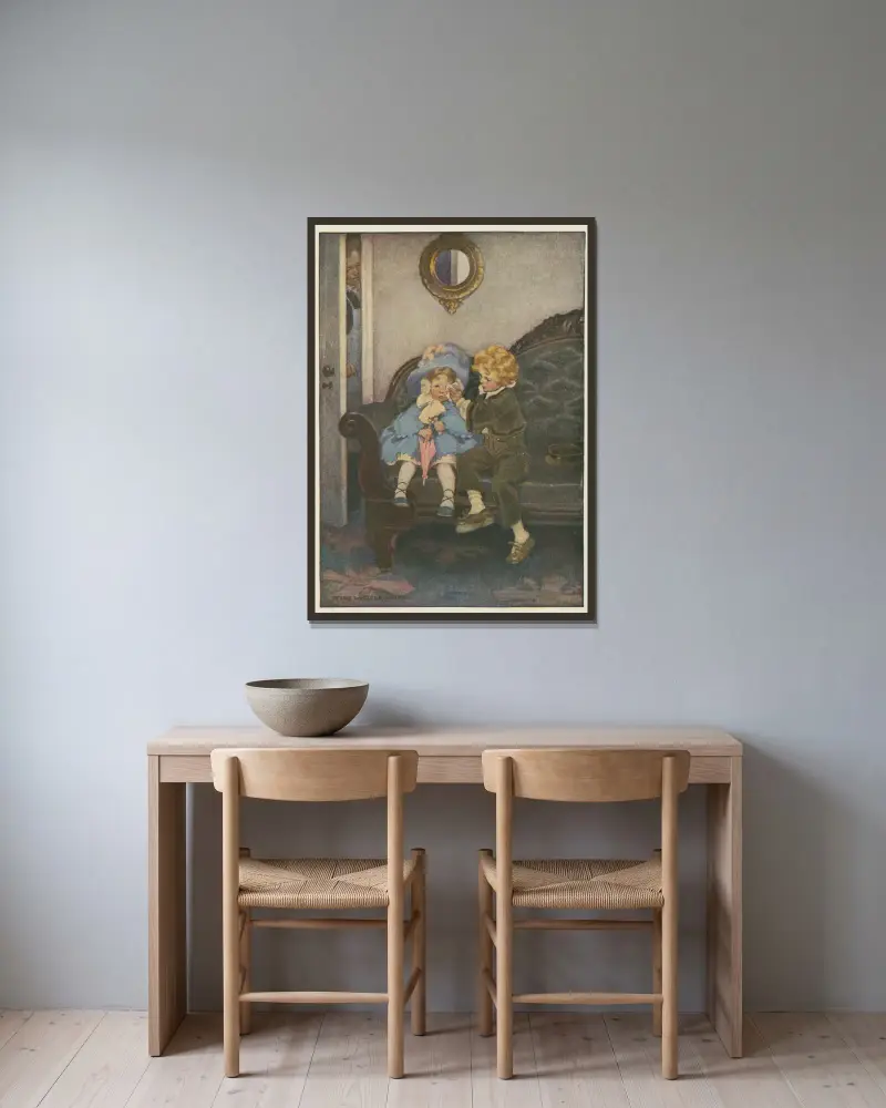 Uprchlý pár, Jessie Willcox Smith v rámu na stěně