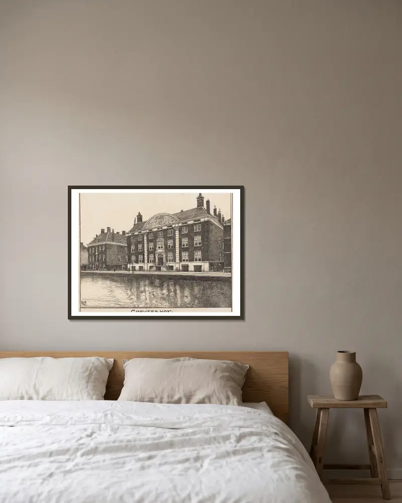Corvershof in Amsterdam von Willem Wenckebach gerahmt an einer Wand