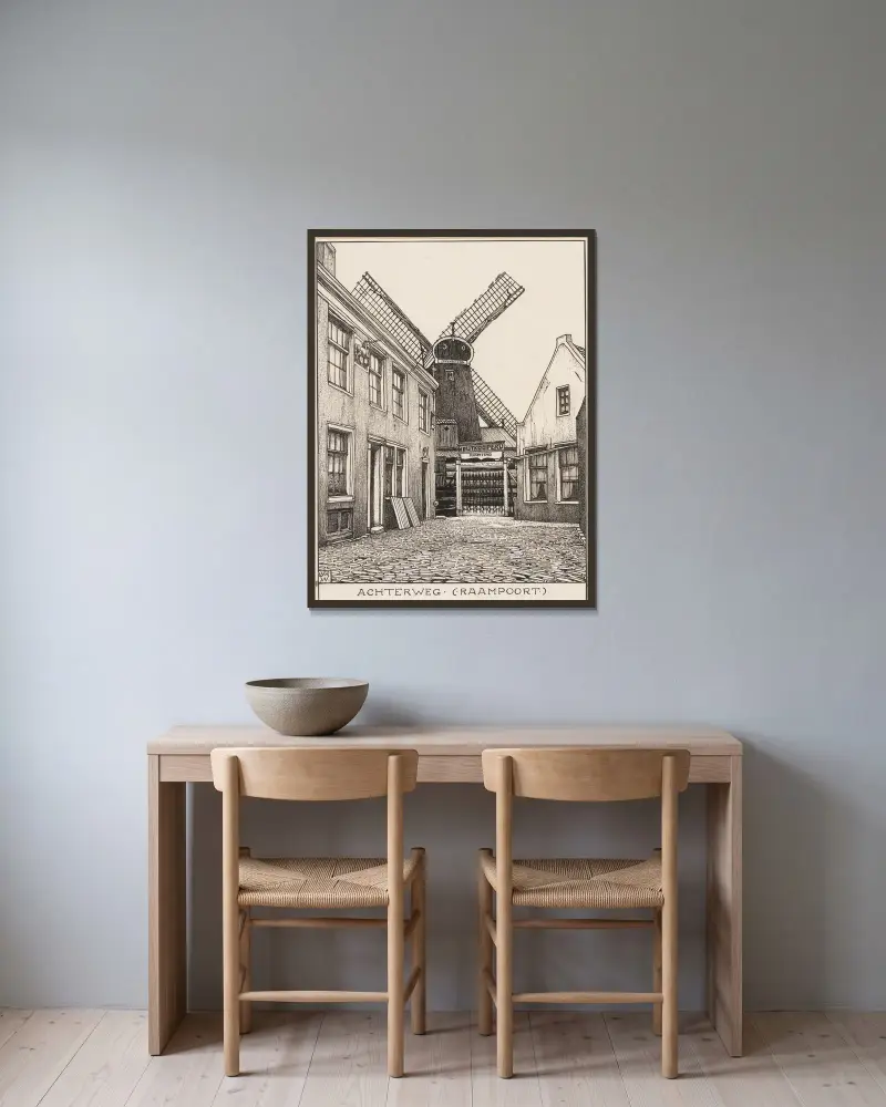 De Achterweg, Raampoort te Amsterdam von Willem Wenckebach gerahmt an einer Wand
