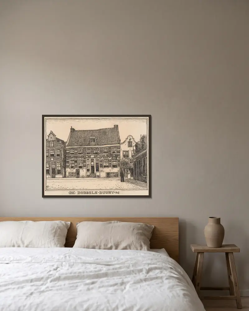 De Dubbele Buurt in Amsterdam von Willem Wenckebach gerahmt an einer Wand