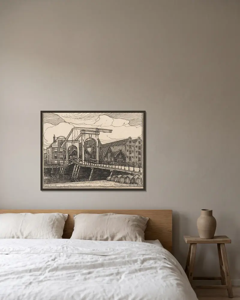 Die neuen Teerwerften in Amsterdam von Willem Wenckebach gerahmt an einer Wand