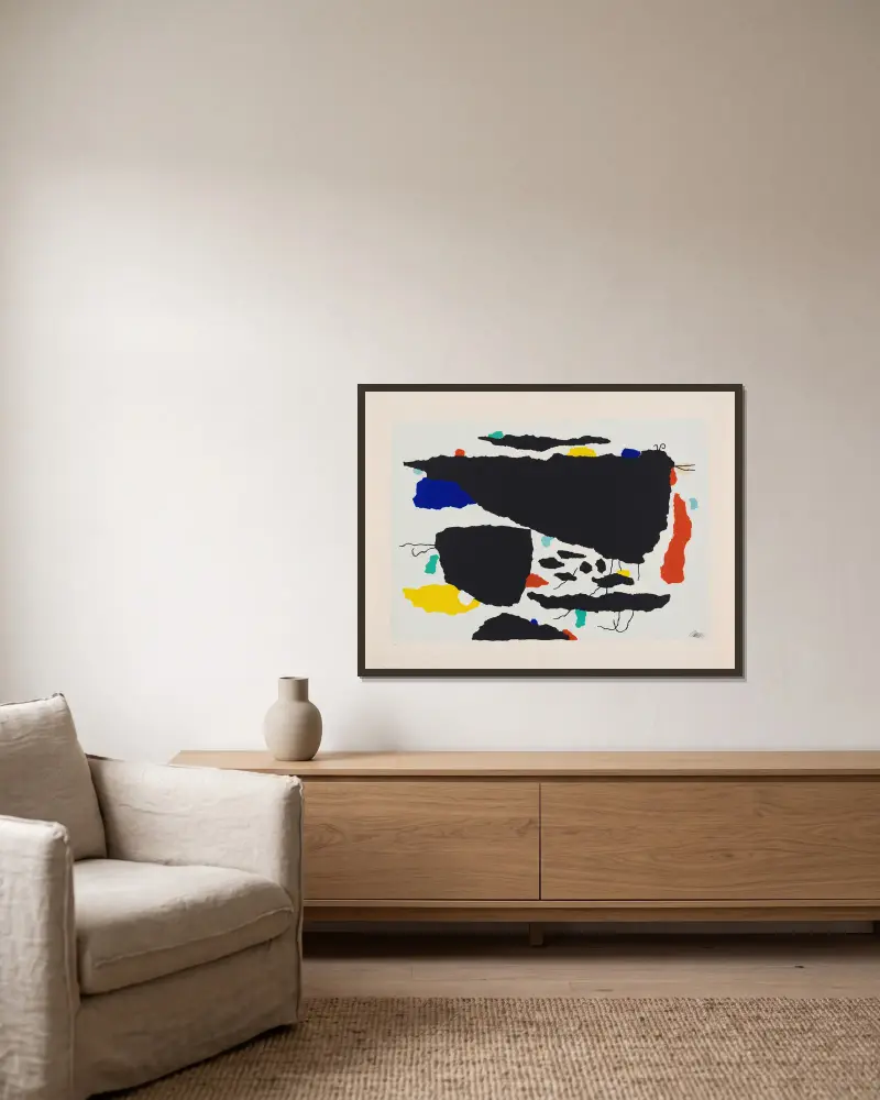 MO (II) von Willi Baumeister gerahmt an einer Wand