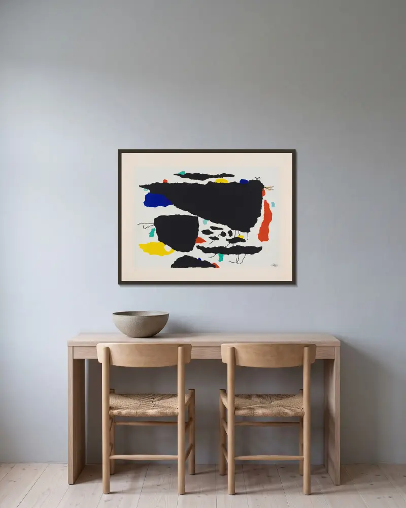 MO (II) von Willi Baumeister gerahmt an einer Wand