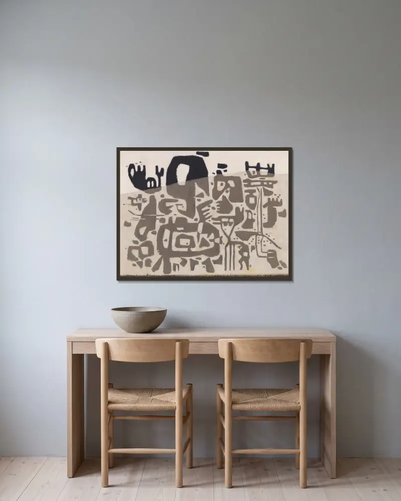 Relation von Willi Baumeister gerahmt an einer Wand