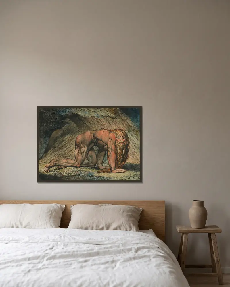 Nebukadnezar, 1795 – Nr. 2 von William Blake gerahmt an einer Wand