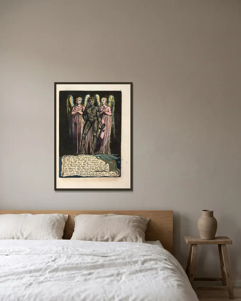 Now comes the night …, 1794 – nr 2 av William Blake inramad på en vägg