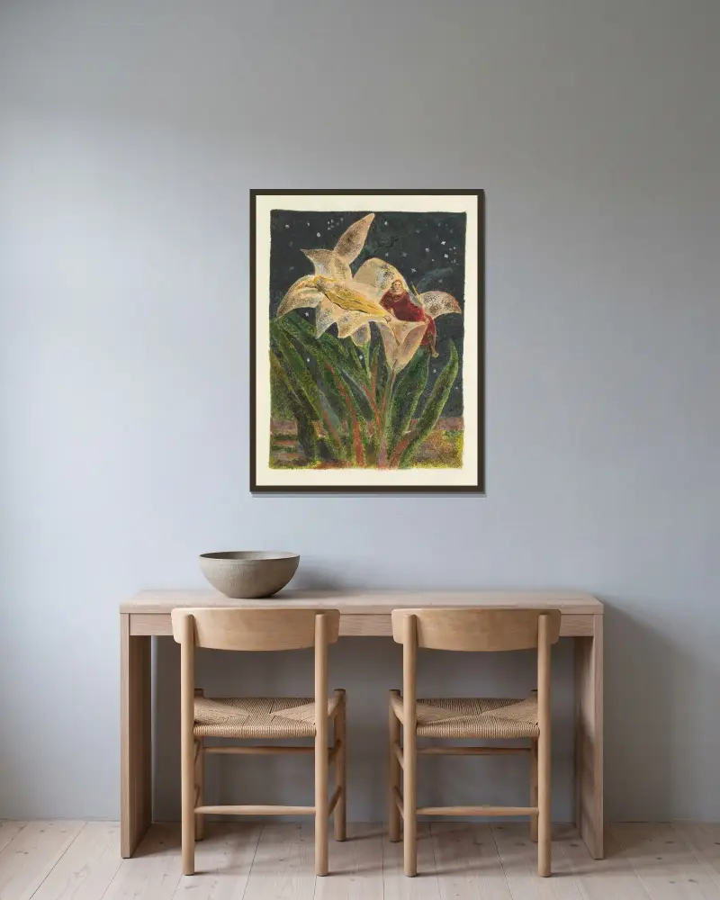Lambeth, Tafel 5 aus The Song of Los von William Blake gerahmt an einer Wand