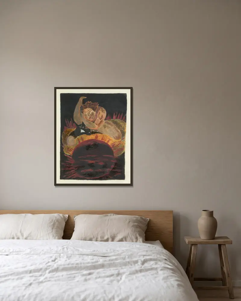 Das Lied von Los. Lambeth Pl. 8 von William Blake gerahmt an einer Wand