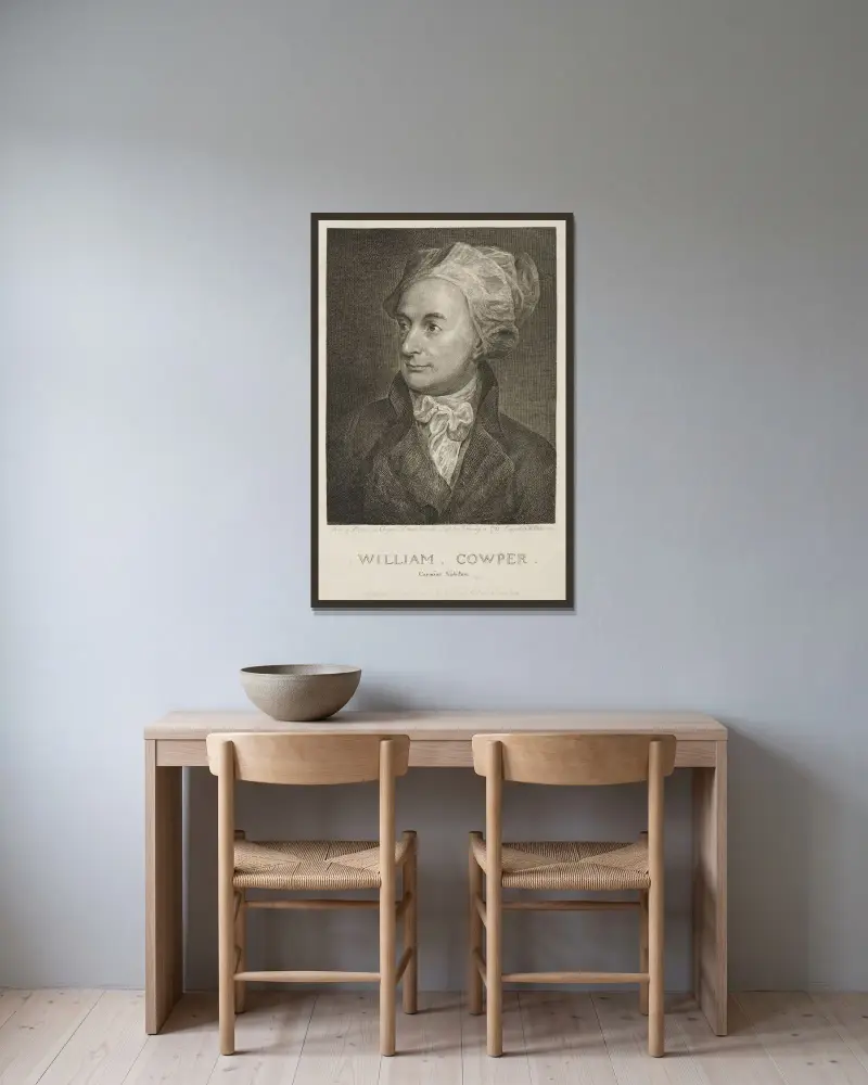William Cowper, 1802 – nr 2 av William Blake inramad på en vägg