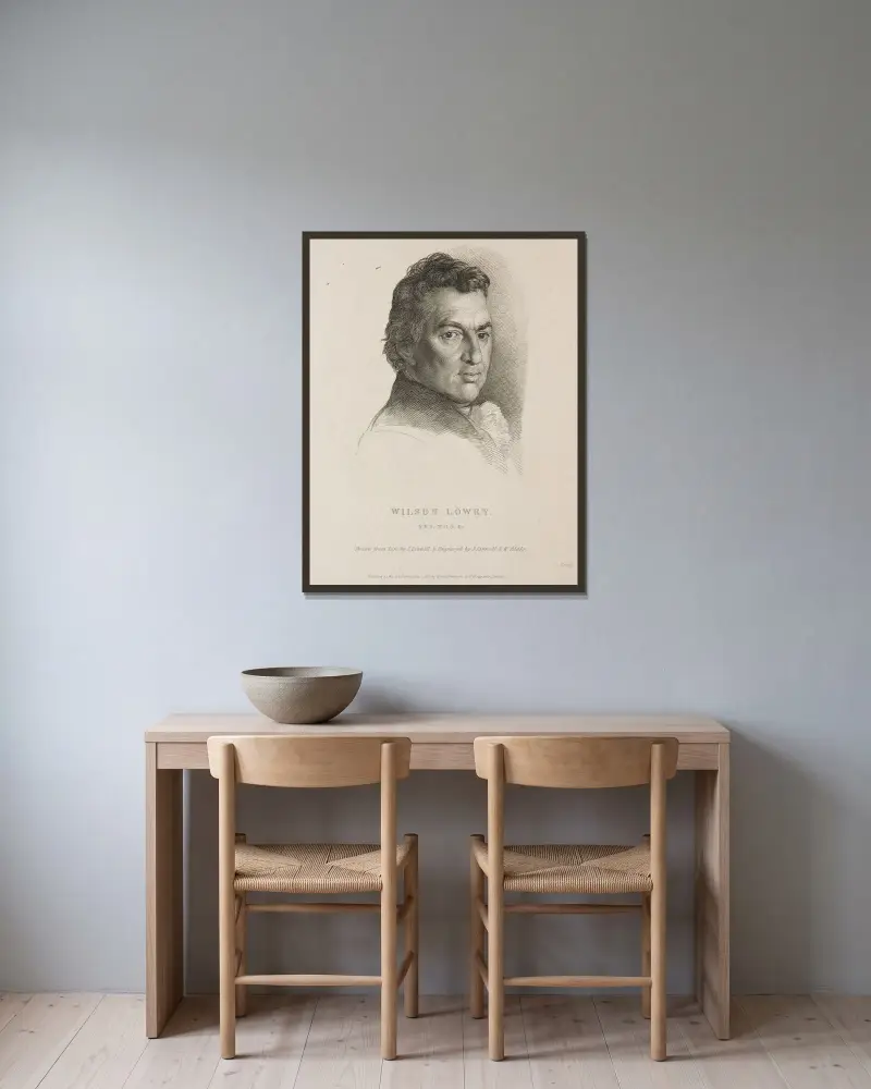 Wilson Lowry av William Blake inramad på en vägg
