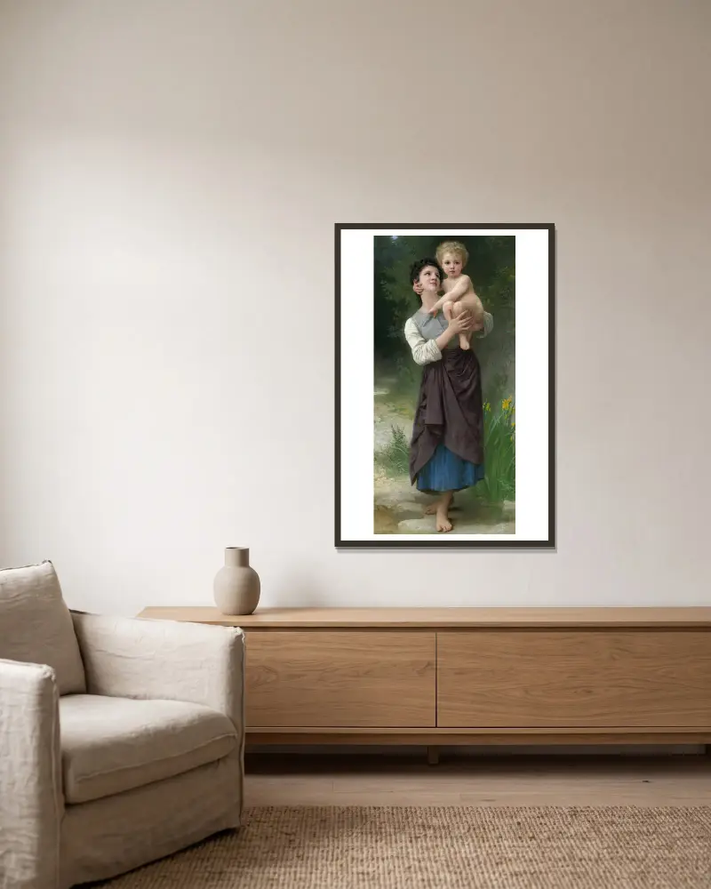 Brat i siostra, William Bouguereau w ramie na ścianie