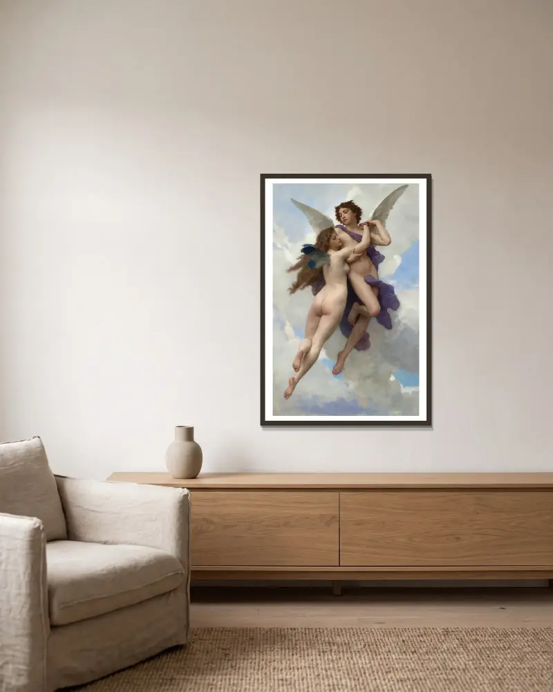 Amor i Psyche, William Bouguereau w ramie na ścianie