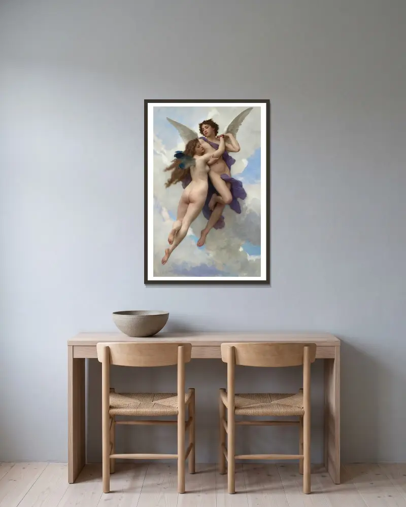 Amor i Psyche, William Bouguereau w ramie na ścianie