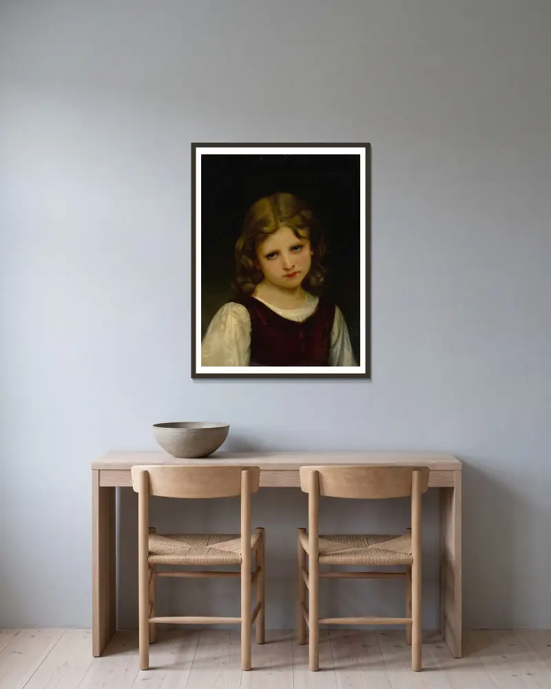 Mignon, William Bouguereau v rámu na stěně