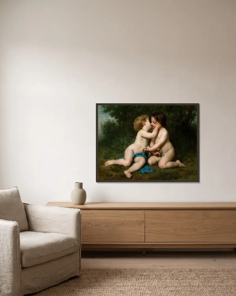 Frieden von William Bouguereau gerahmt an einer Wand