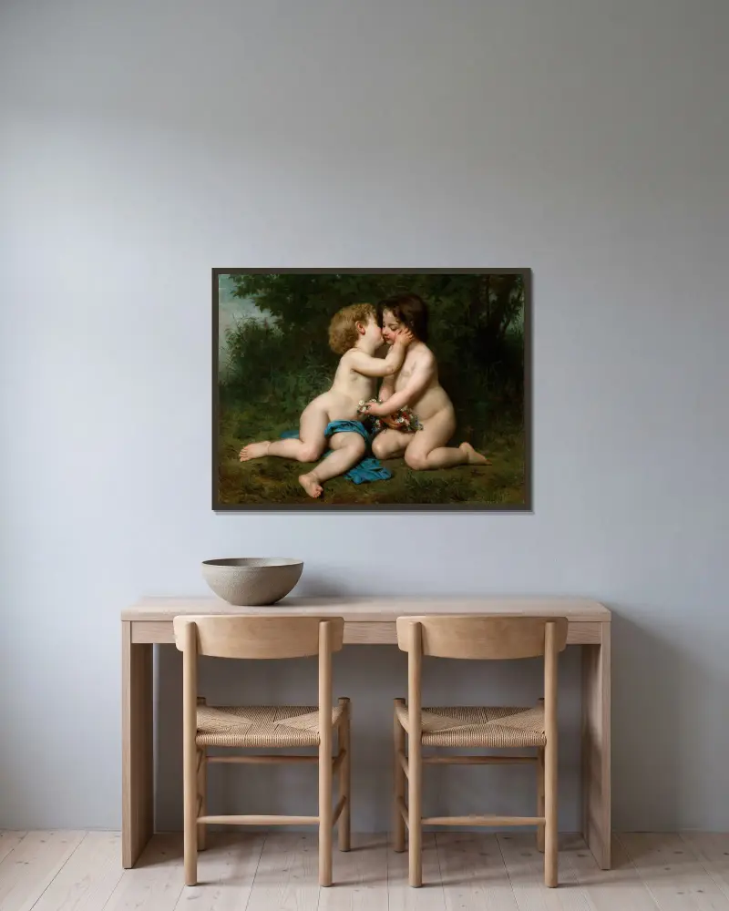 Frieden von William Bouguereau gerahmt an einer Wand