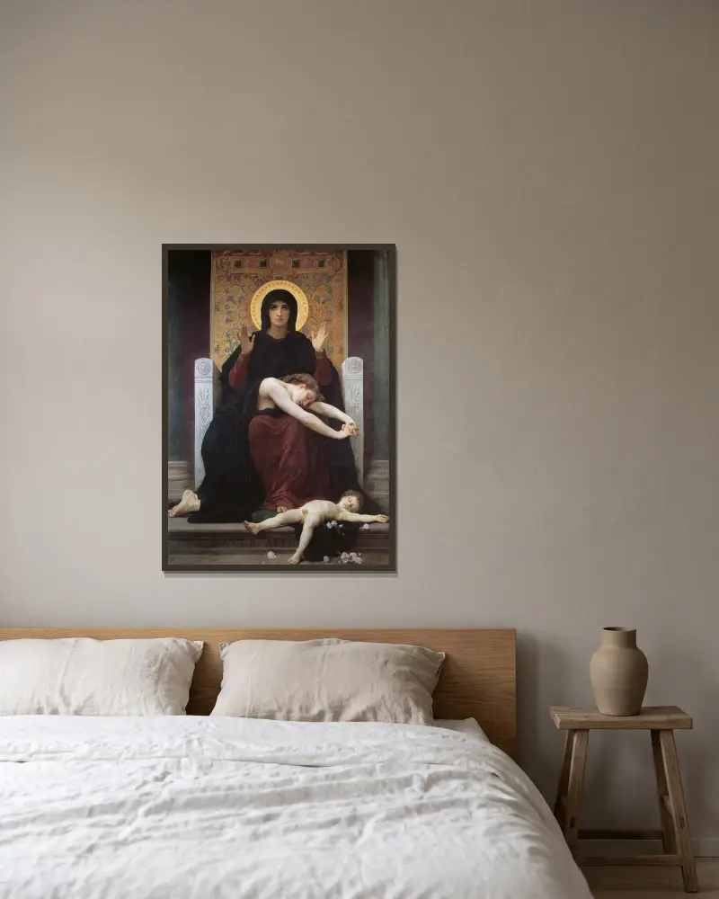 Virgin Comforter av William Bouguereau inramad på en vägg