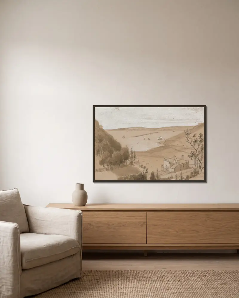 Bovisand bei Plymouth von William Daniell gerahmt an einer Wand