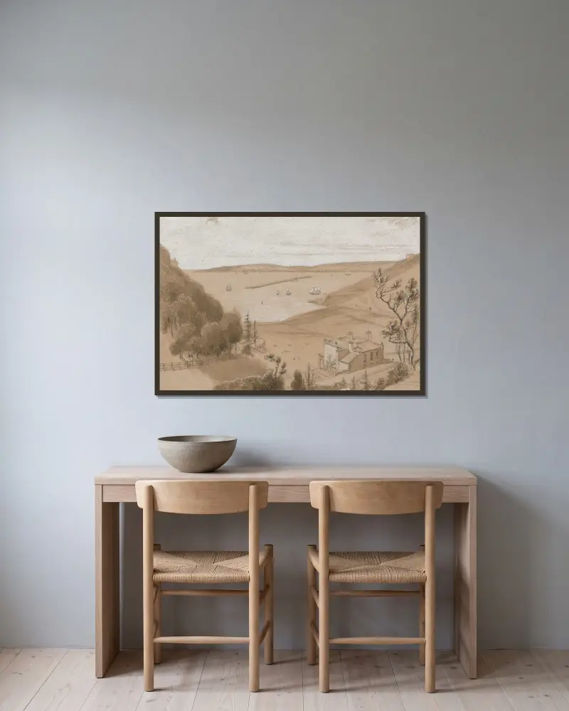 Bovisand bei Plymouth von William Daniell gerahmt an einer Wand