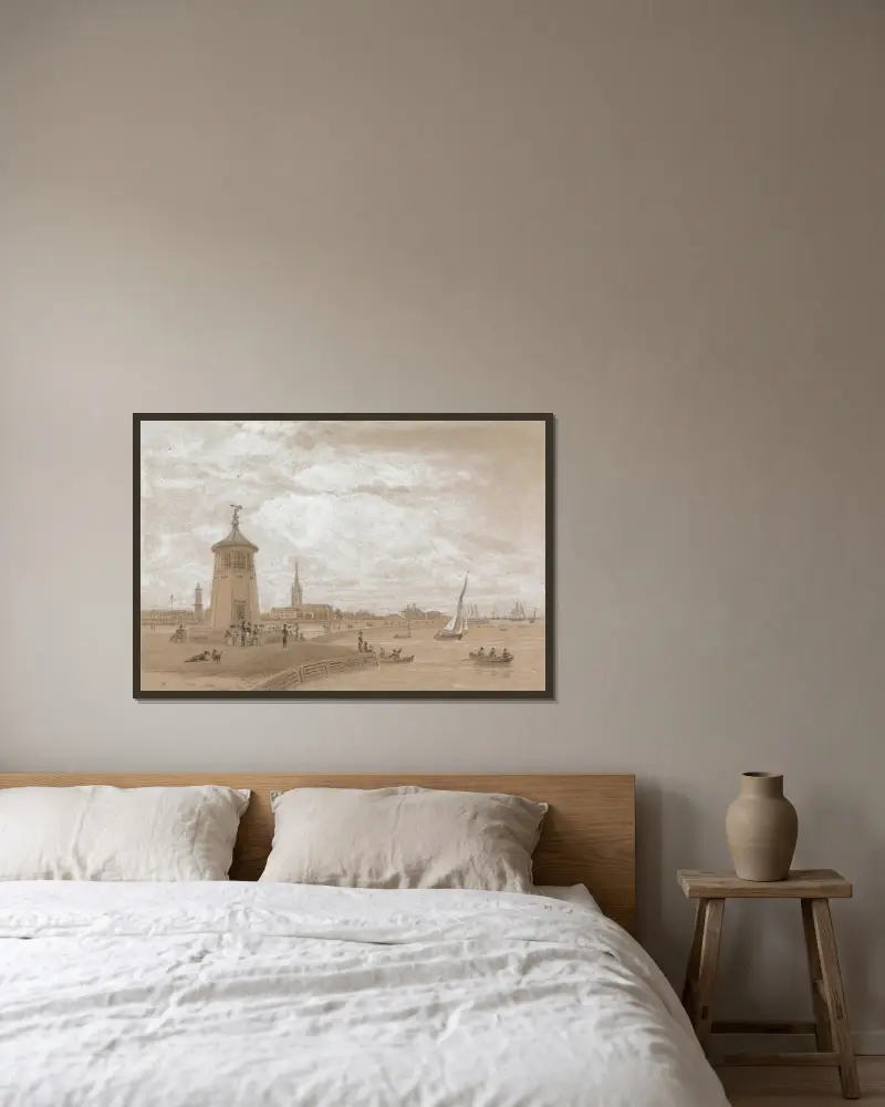 Harwich, Essex av William Daniell inramad på en vägg