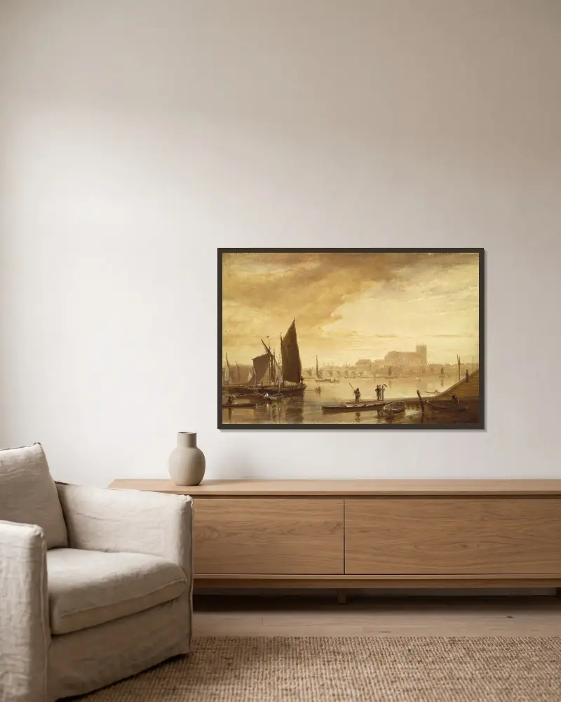 Most Westminster i Opactwo Westminster, William Daniell w ramie na ścianie