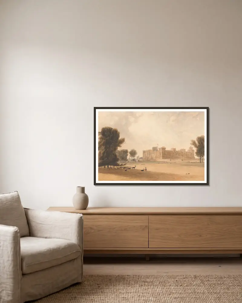 Windsor Castle von Süden von William Daniell gerahmt an einer Wand
