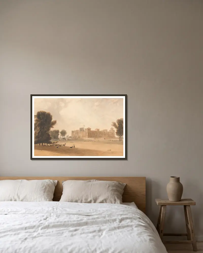 Windsor Castle von Süden von William Daniell gerahmt an einer Wand