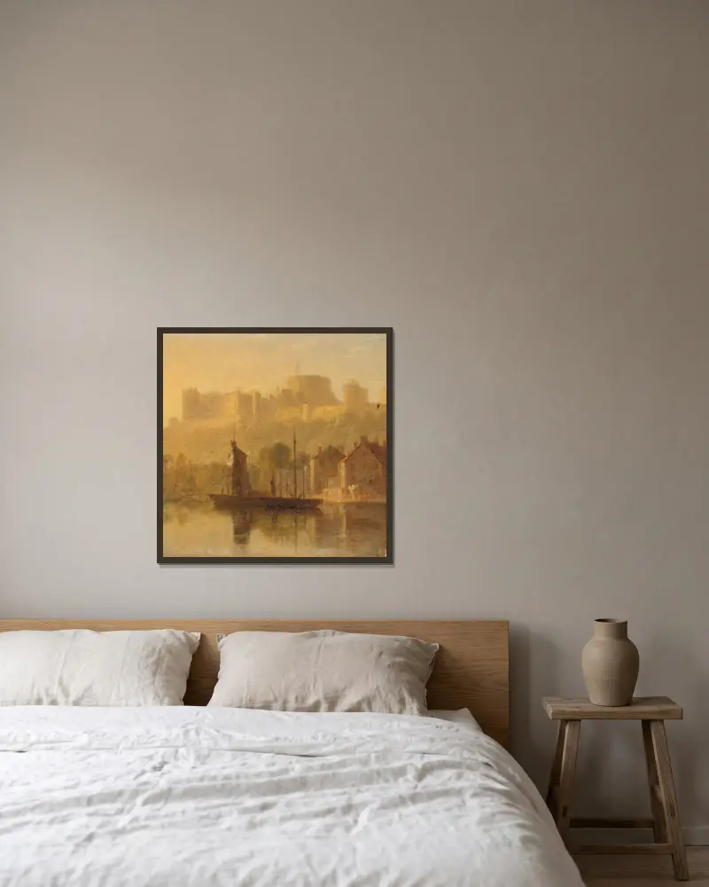 Windsor Castle von der Themse von William Daniell gerahmt an einer Wand