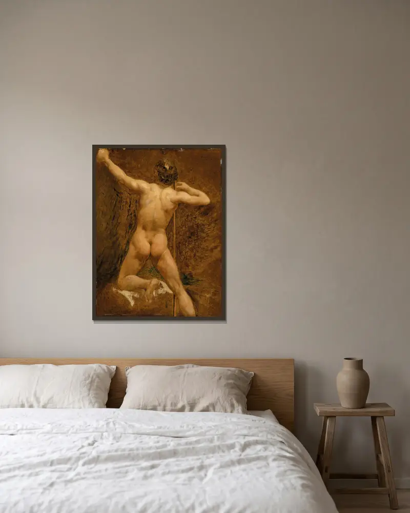 Male nude – nr 1 av William Etty inramad på en vägg
