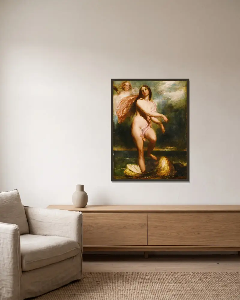 Narodziny Wenus, William Etty w ramie na ścianie