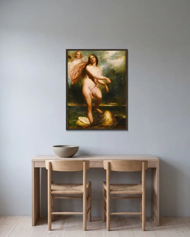 Narodziny Wenus, William Etty w ramie na ścianie
