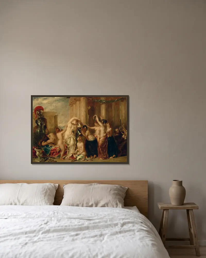 Venus And Her Satellites av William Etty inramad på en vägg